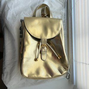 Vintage Furla by Paloma Picasso Leather Gold Backpack
